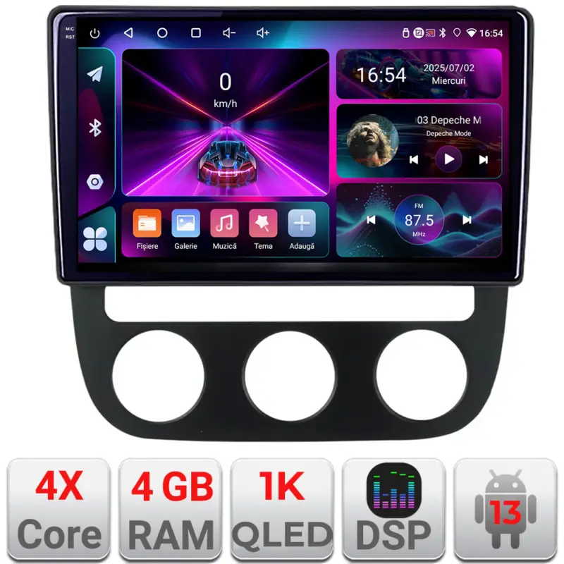 Navigatie Android VW Golf 5 2004-2010 cu climatronic, GPS, 4GB+64GB Popular