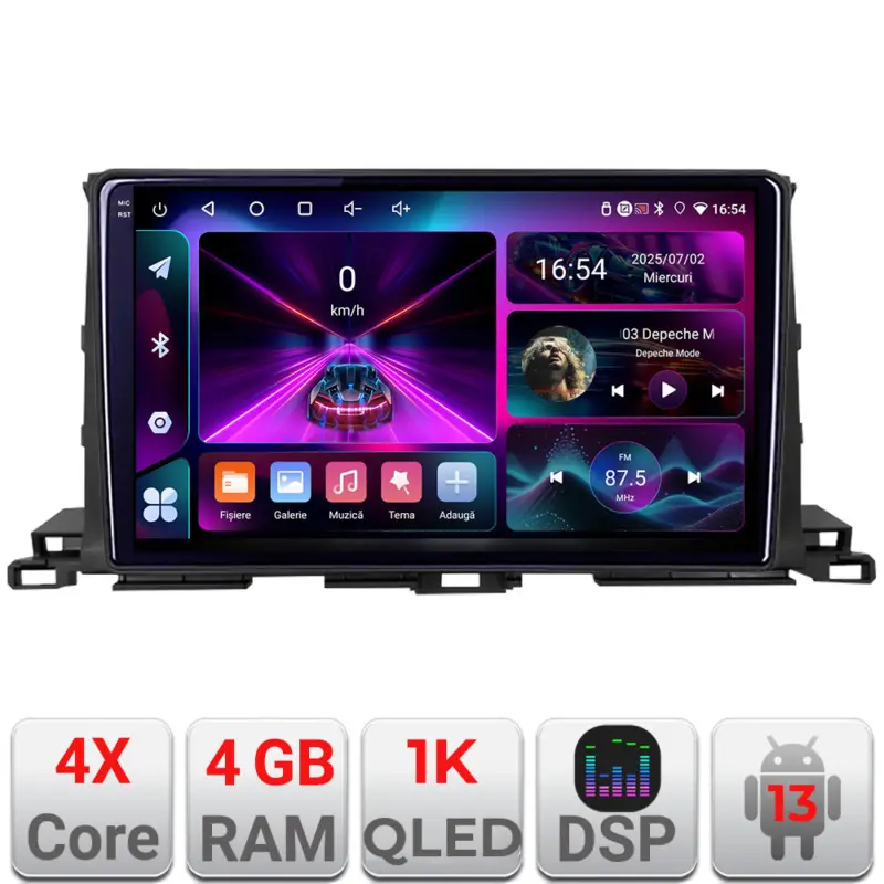 Ofertă exclusivă Navigație Android Toyota Highlander 2013-2018, GPS, 4GB RAM, 64GB, ecran 1K