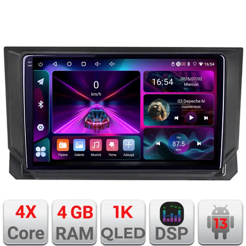 Navigație Android Seat Ibiza 2017+ cu ecran 1K InCell, 4GB RAM și 64GB Transport gratuit