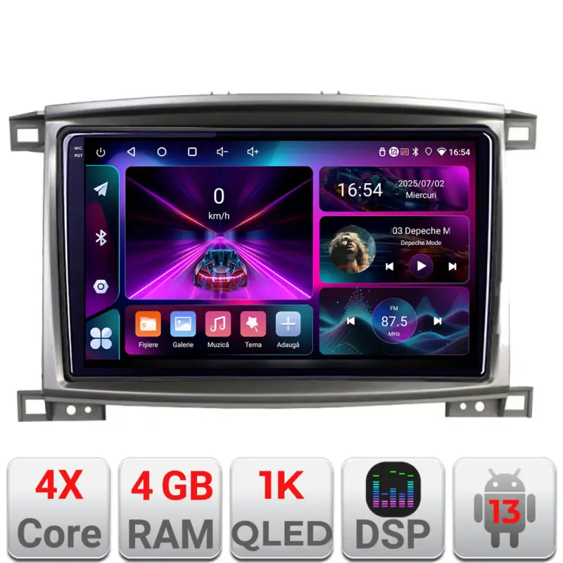Lichidare de stoc Navigatie Toyota Land Cruiser L100 2002-2008 Android 13, 4GB+64GB, InCell 1K