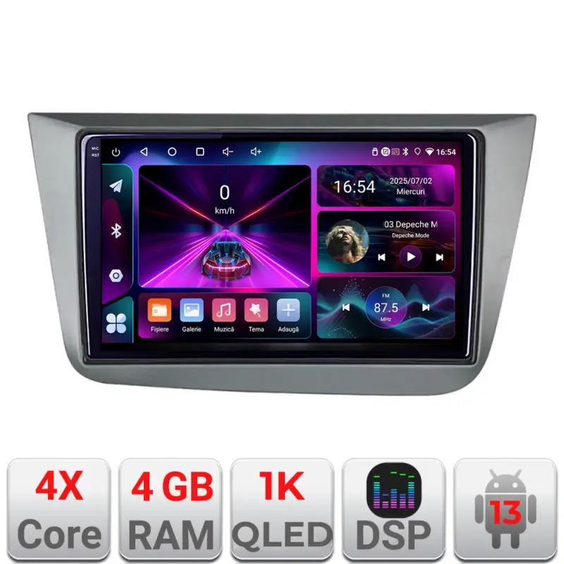 Navigatie dedicata Seat Leon 2005-2012 Android 13, 4GB RAM, 64GB, QLED 1K Nu rata
