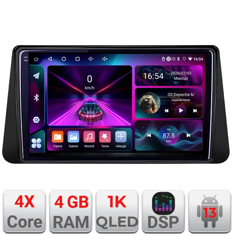 Premium Navigație Android Nissan Micra 2014-2024, GPS, 4GB RAM, 64GB, ecran 1K