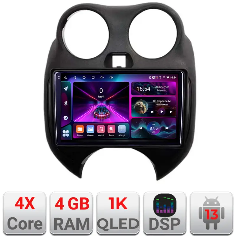 Navigație Android Nissan Micra 2010-2014 cu GPS, 4GB RAM, 64GB și ecran 1K Cumpără acum