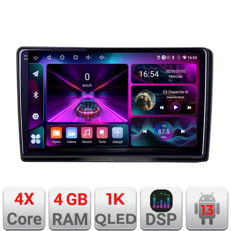 Reducere de preț Navigație Android Nissan Navara 2006-2014, 4GB RAM, 64GB, ecran 1K