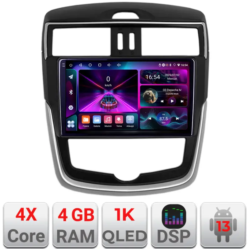 Navigație Android Nissan Pulsar 2014-2018, 4GB RAM, 64GB, QLED 1K Reducere extra