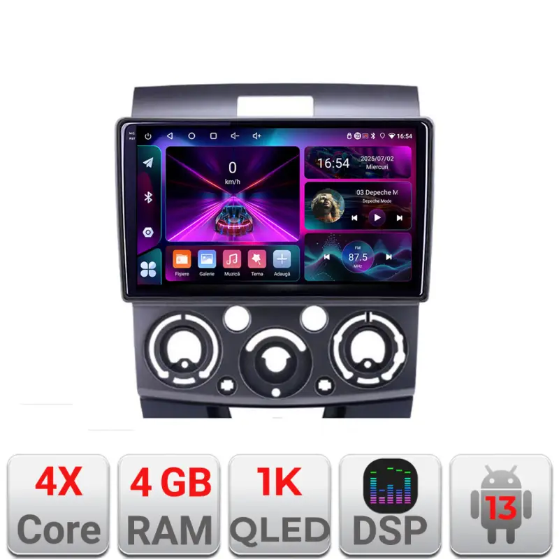 Ofertă exclusivă Navigatie Android Ford Ranger / Mazda BT50 2007-2012, 4GB RAM, 64GB, 1K