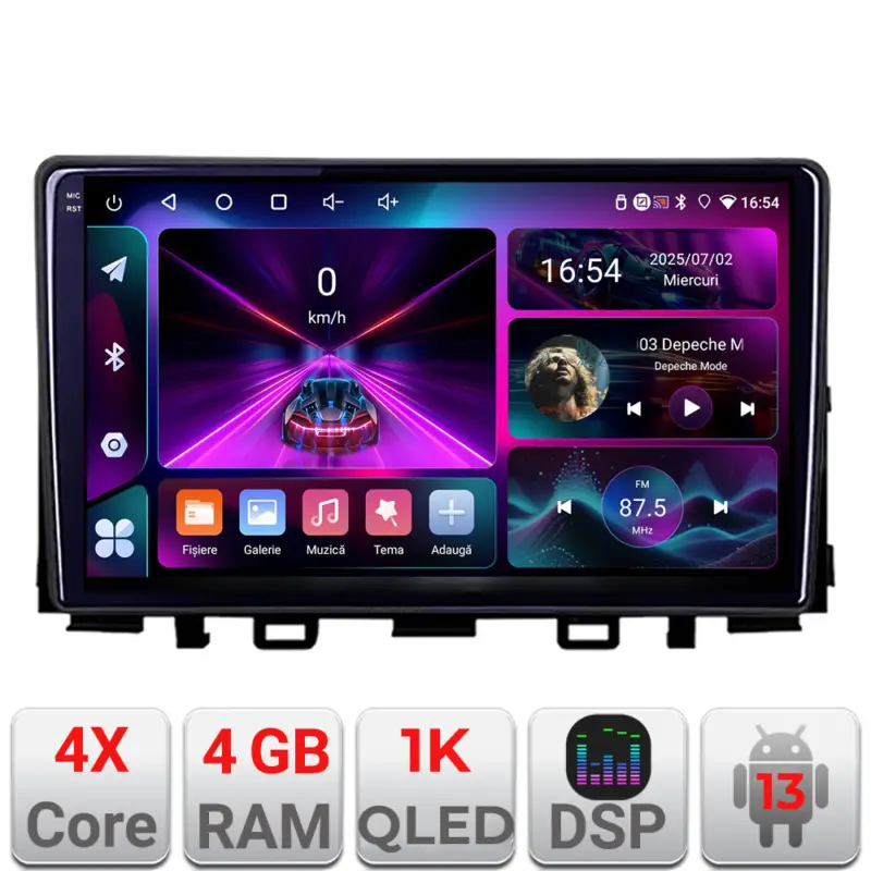 Disponibil imediat Navigație Android Kia Stonic 2016-2020, 4GB RAM, 64GB, ecran 1K InCell