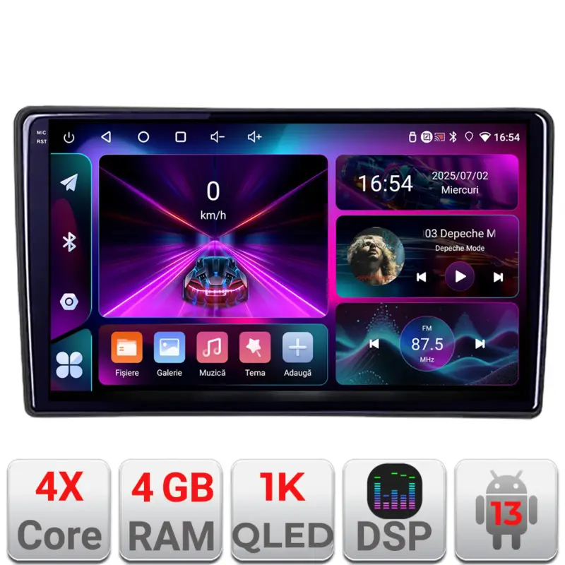 Preț promoțional Navigatie Android Fiat Tipo 2015-2021, 4GB RAM, 64GB, ecran 1K