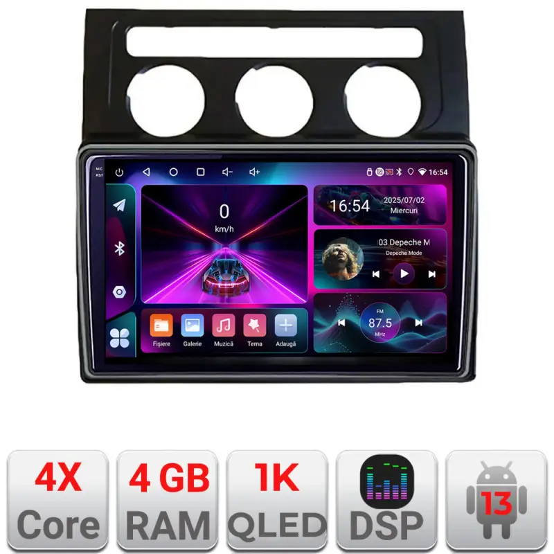 Navigație Android VW Touran 2003-2009, 4GB RAM, 64GB, ecran InCell 1K Doar azi