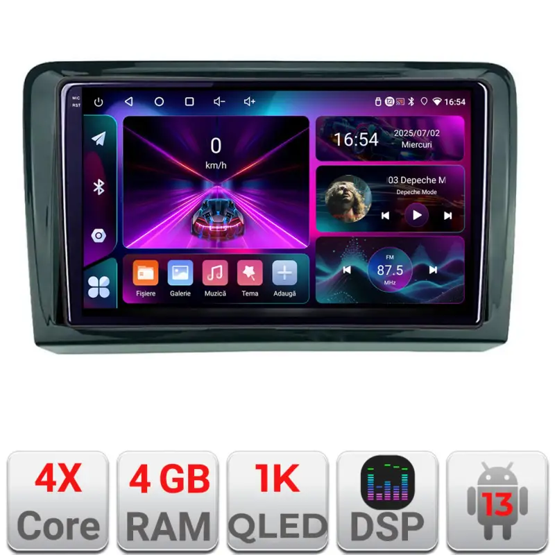 Navigație auto VW Android 13 cu ecran 1K InCell, 4GB RAM și 64GB Reducere extra