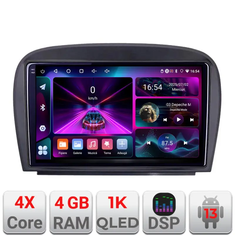 Bestseller Navigație Android Mercedes SL W230 2004-2011, 4GB RAM, 64GB, ecran 1K