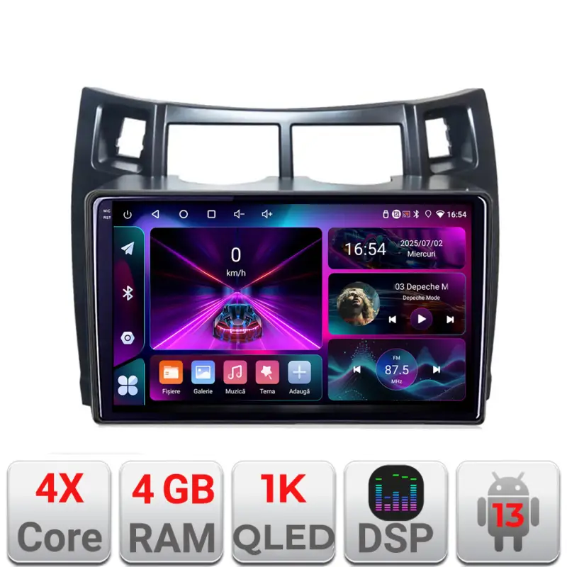 Navigatie Toyota Yaris 2008-2011 Android 4GB RAM 64GB InCell 1K Preferatul clienților