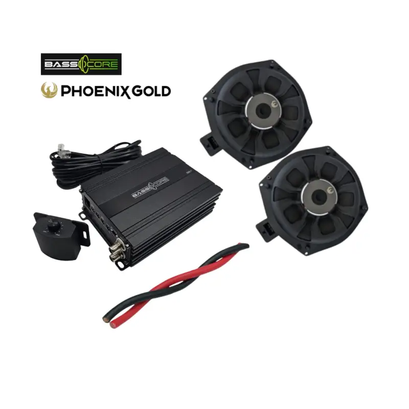 Ieftin Pachet 2 subwoofere BMW Phoenix Gold 200 mm cu amplificator BassCore