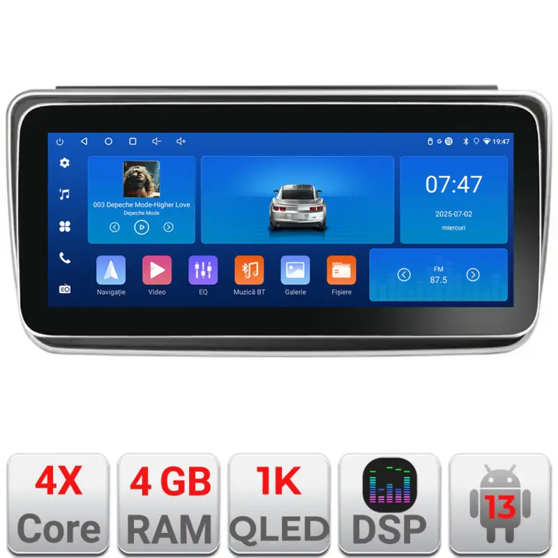 Plată securizată Navigație Nissan Leaf 2018-2024 Edotec 12.3 inch, 4GB+64GB, CarPlay