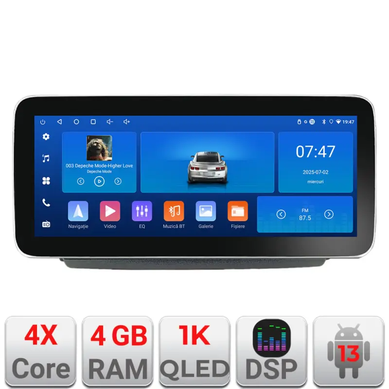 Navigație Fiat Ducato 2021+ Edotec 12.3 inch 4GB RAM 64GB CarPlay Android Auto Livrare rapidă