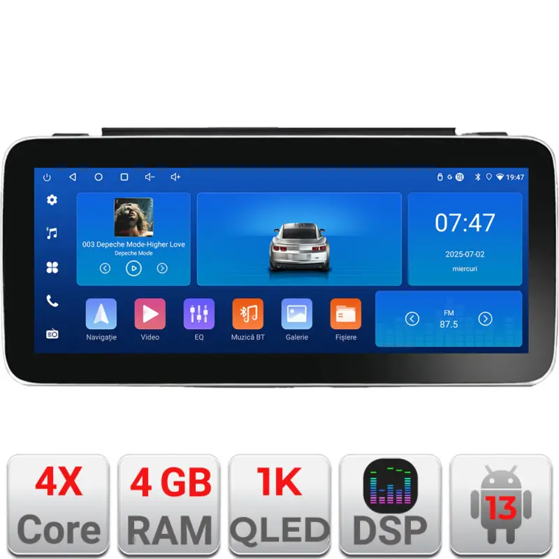 Navigație Android Smart ForTwo și ForFour 2005-2010, 12.3 inch, 4+64 GB Cel mai bun preț