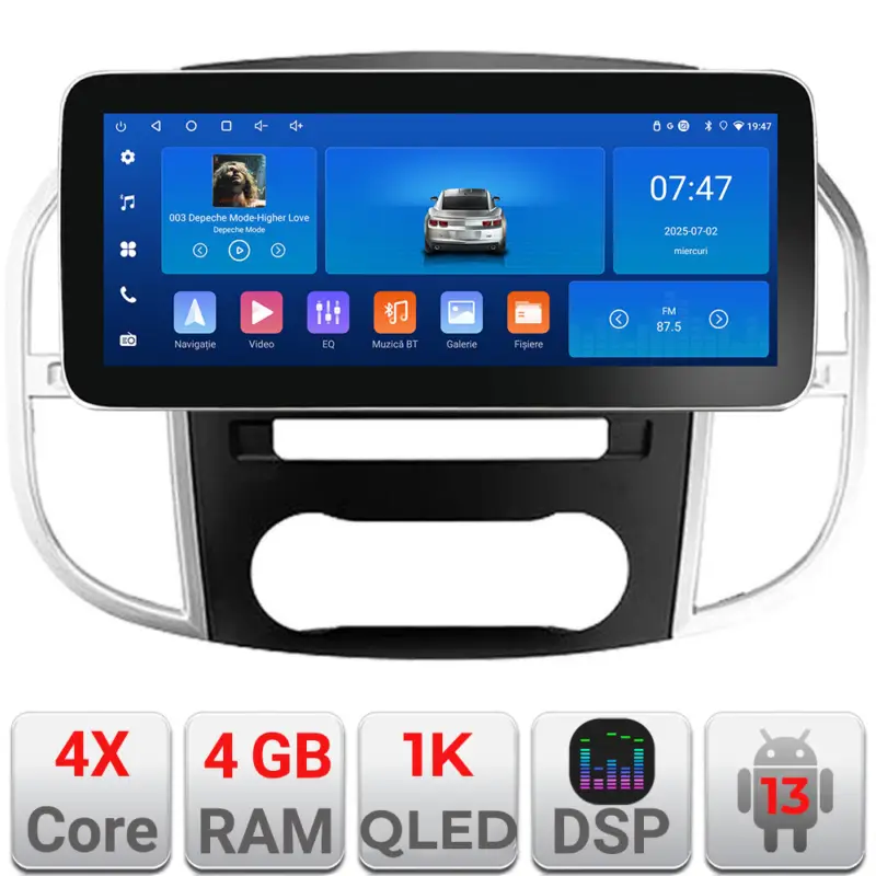 Preț redus Navigație Android Mercedes Vito W447 2016+ Edotec 12.3 inch 4GB RAM 64GB