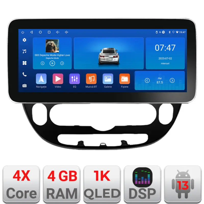 Navigatie Android Kia Soul 2014-2019, 12.3 inch Incell 1K, 4GB+64GB Popular