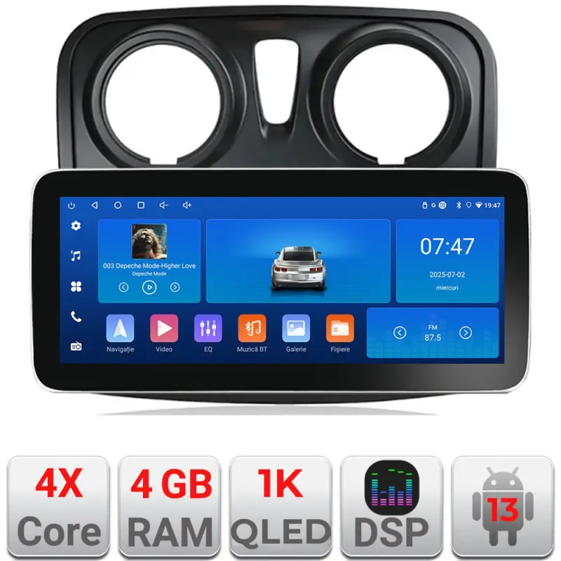 Reducere Navigatie Android Dacia Sandero Logan 2012-2020, 12.3 inch, 4GB+64GB