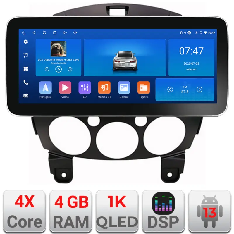 Reducere specială Navigație Android Mazda 2 2007-2013, 12.3 inch, 4GB RAM, 64GB, WiFi