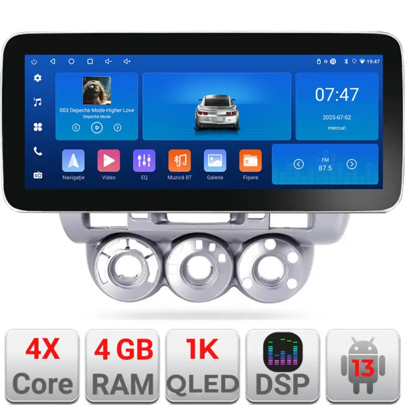 Navigație Honda Fit Jazz 2004-2008 Android 13, 12.3 inch, 4GB+64GB Preferatul clienților