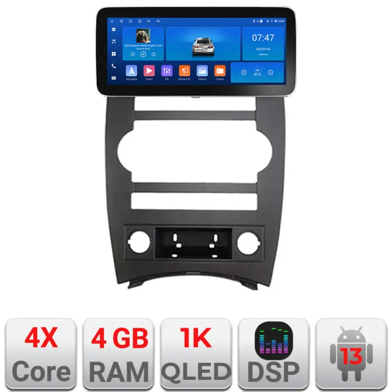 Disponibil imediat Navigație Jeep Commander 2006-2010 Edotec 12.3 inch Android 13 4GB+64GB