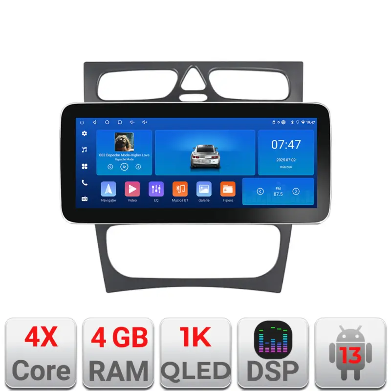 Doar azi Navigatie Android Mercedes C W203 12.3 inch 4GB+64GB WiFi GPS