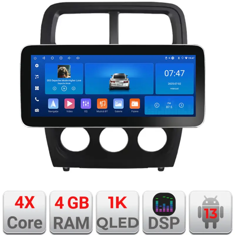 Navigație Android Dodge Caliber 2010-2012, 12.3 inch, 4GB+64GB, GPS Promoție