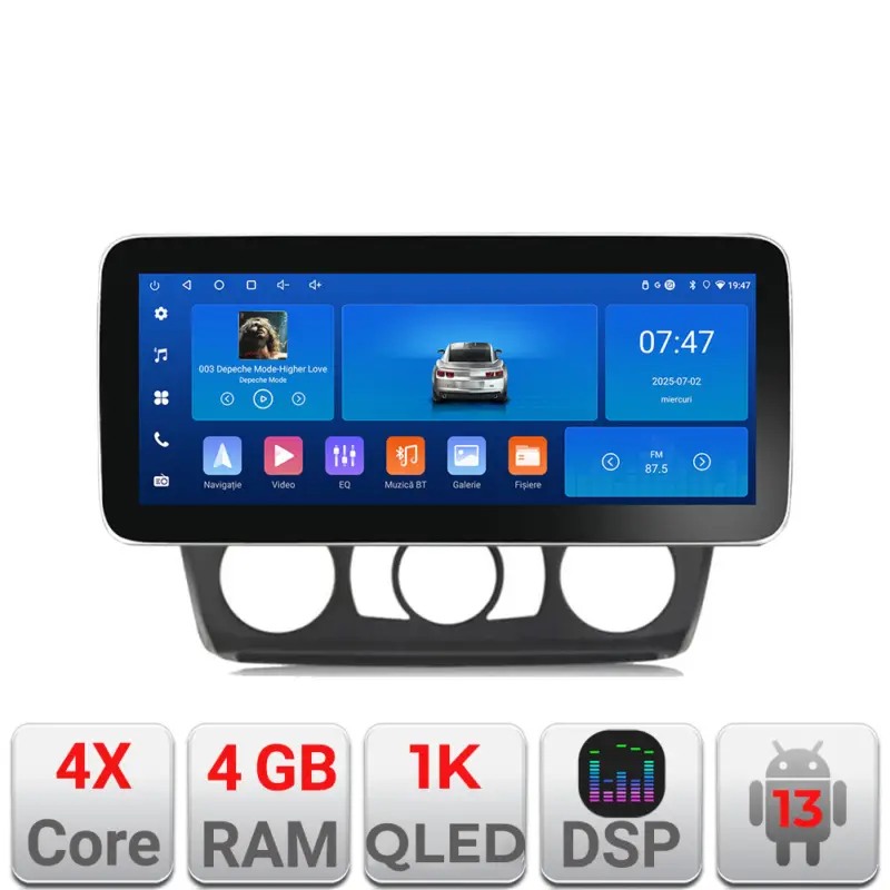 Navigatie BMW Seria 1 E87 2007-2011, 12.3 inch, Android, 4GB+64GB Expediere rapidă