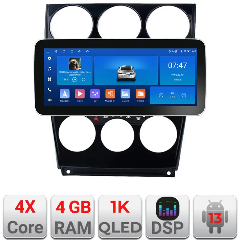 Navigație Mazda 6 2004-2008 Android 12.3 inch 4GB RAM 64GB GPS WiFi Cel mai vândut