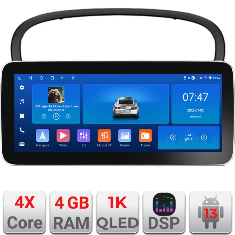 Navigatie Android Peugeot 607 Edotec 12.3 inch Incell 4GB RAM 64GB Ofertă limitată