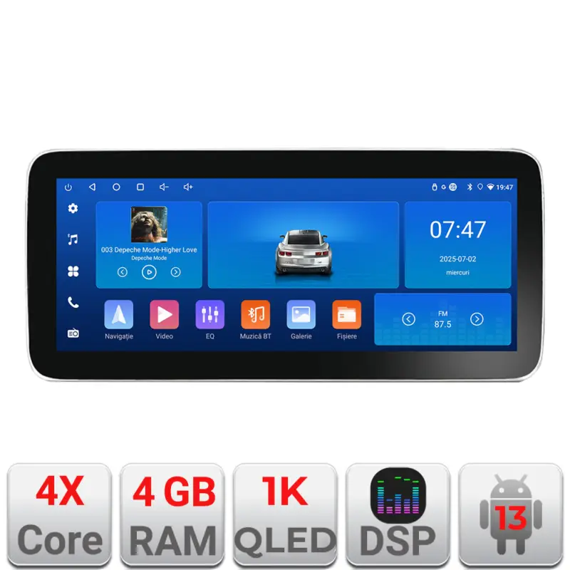 Navigatie Android Peugeot 508 2010-2018, 12.3 inch, 4GB RAM, 64GB Expediere rapidă