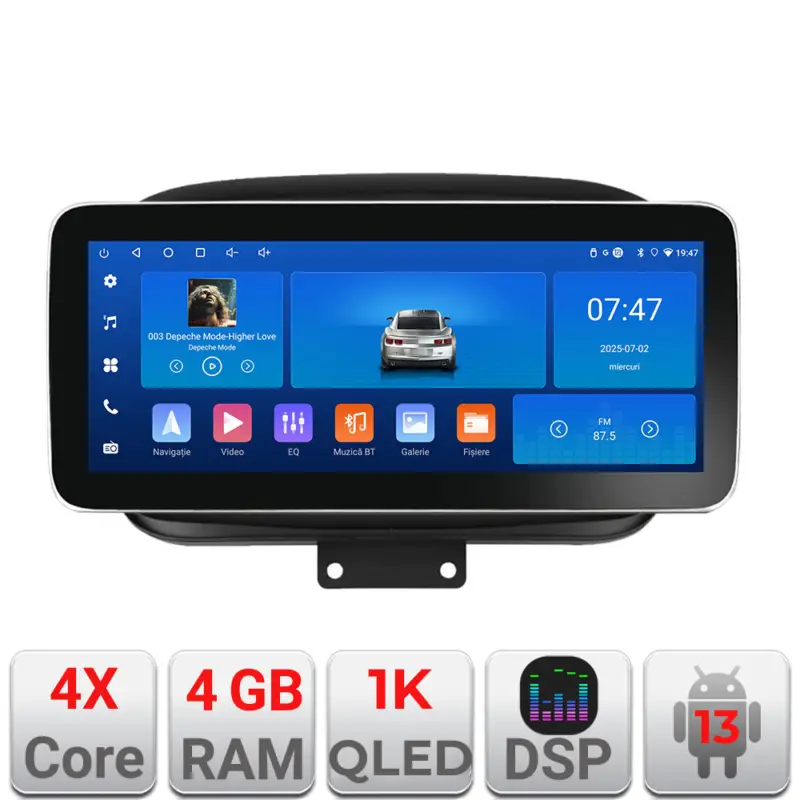 Plată sigură Navigatie Android Fiat 500X 2015+ Edotec 12.3 inch 4GB RAM 64GB