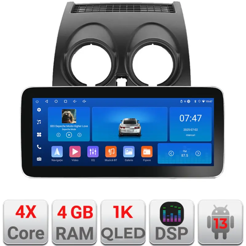Navigație Nissan Qashqai 2007-2013, 12.3 inch, Android, 4GB RAM, 64GB Cel mai bun preț