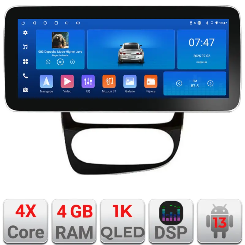 Navigație Renault Clio 4 Android 12.3 inch Incell 4GB RAM 64GB GPS WiFi Livrare rapidă