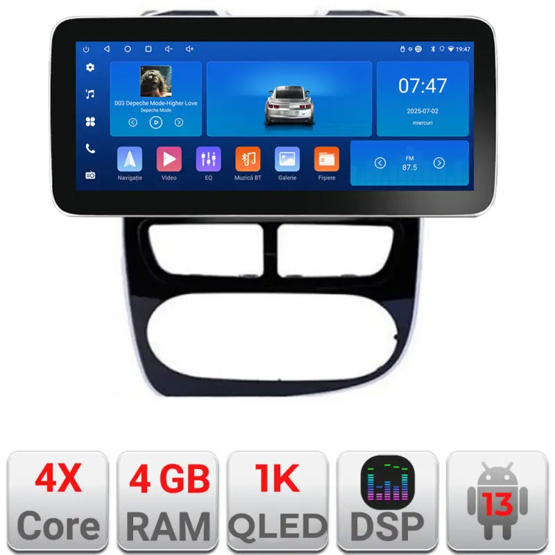 Navigație Android Renault Clio 4 Edotec 12.3 inch 4GB RAM 64GB GPS Livrare expres