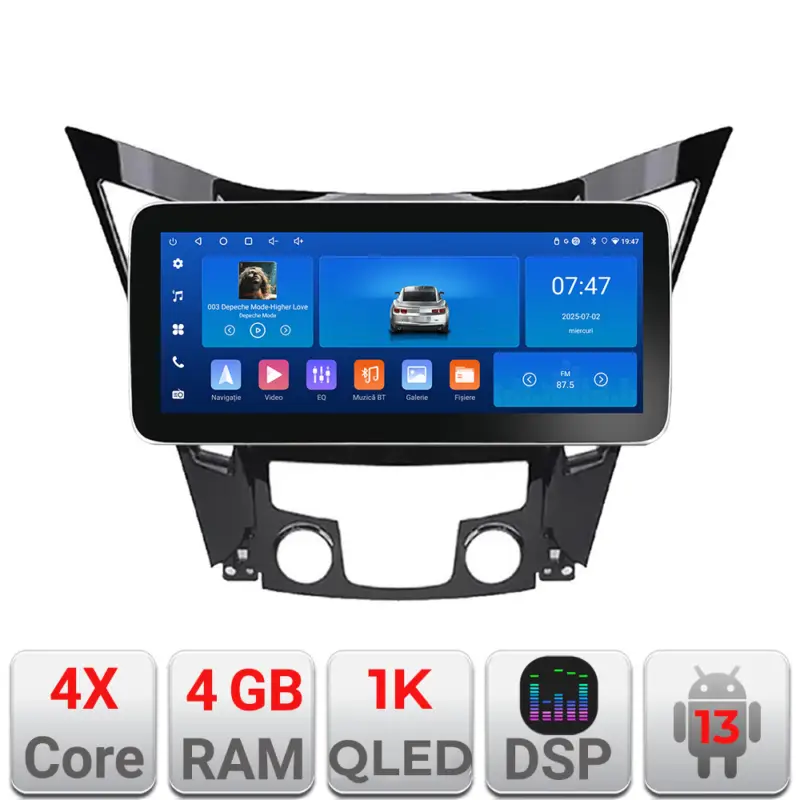 Cel mai vândut Navigație Android Hyundai Sonata 2011-2015, 12.3 inch, 4GB+64GB, WiFi 5GHz