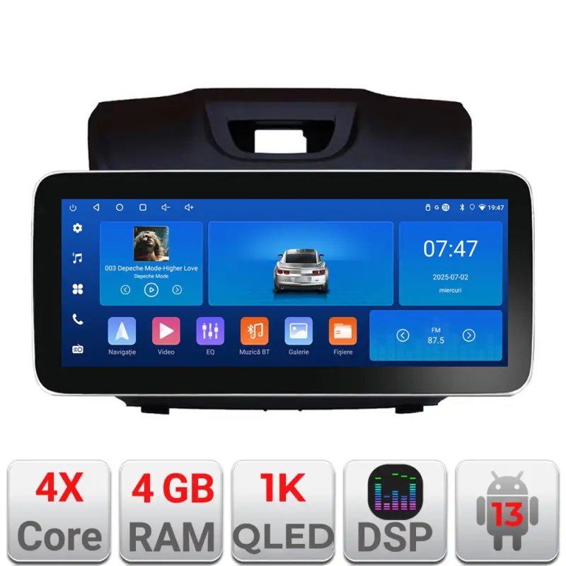 Plată securizată Navigatie dedicata Isuzu D-Max 2015+ Edotec 4GB RAM 64GB 12.3 inch Android