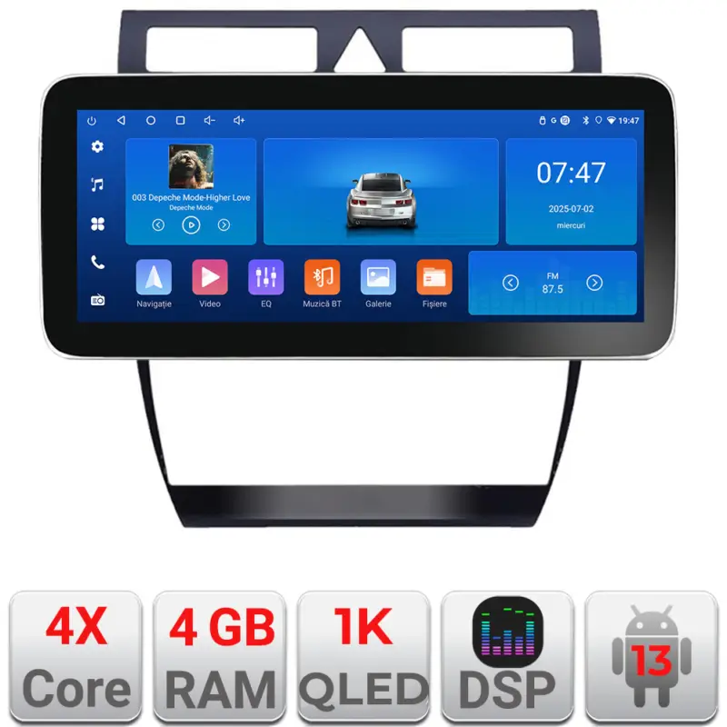 Navigație Android Audi A6 C5 12.3 inch Edotec 4GB RAM 64GB GPS WiFi Livrare gratuită