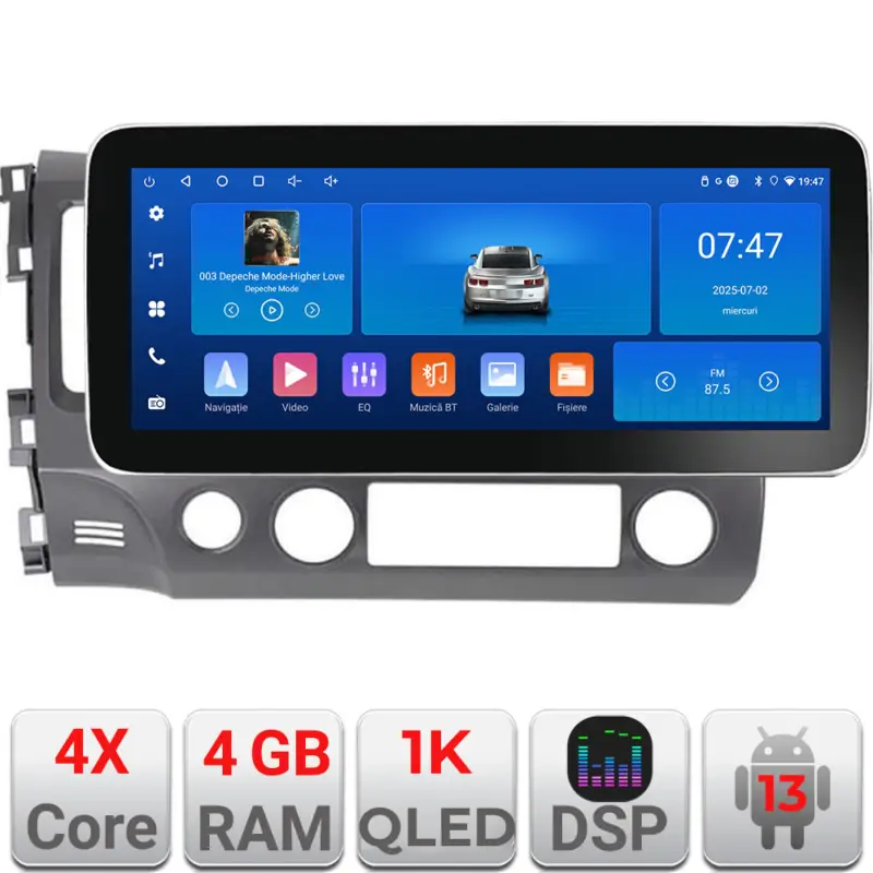 Navigație Android Honda Civic 2005-2011, 12.3 inch, 4GB RAM, 64GB Preț promoțional