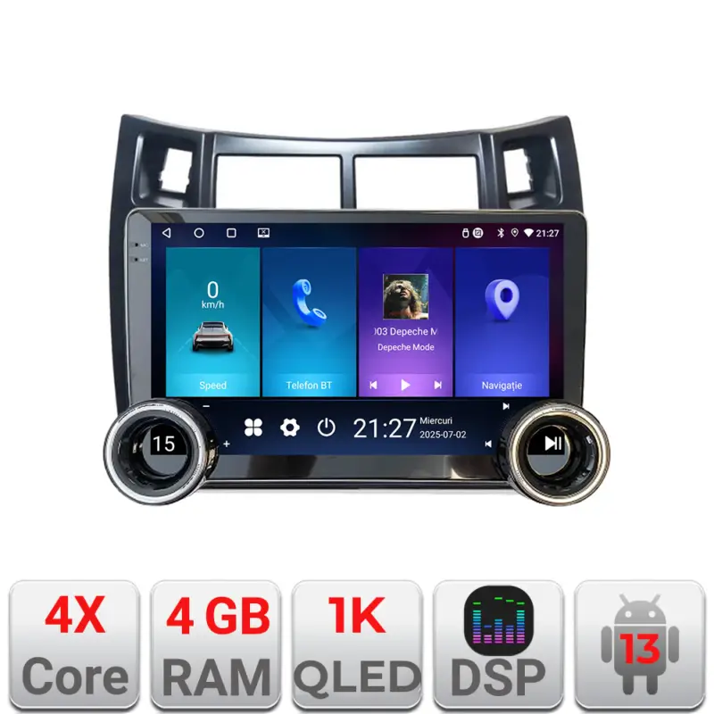 Expediere rapidă Navigație Toyota Yaris 2008-2011 Edotec 10.5 inch Android 4GB+64GB
