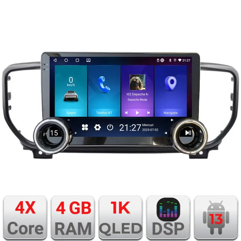 Navigatie Android Kia Sportage facelift 2019, 10.5 inch, 4GB RAM, 64GB Comandă acum