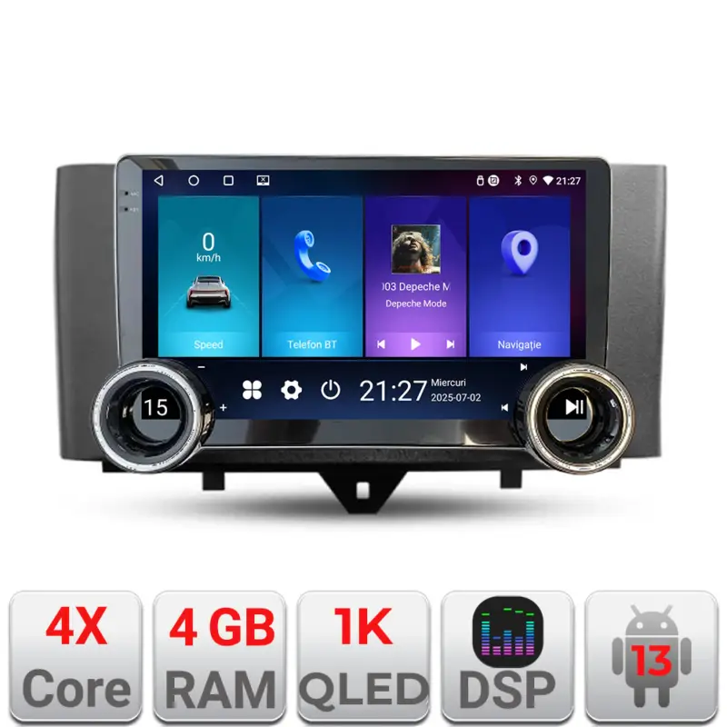 Navigație Android Smart ForTwo 2010-2015, 10.5 inch, 4GB+64GB, GPS Super ofertă