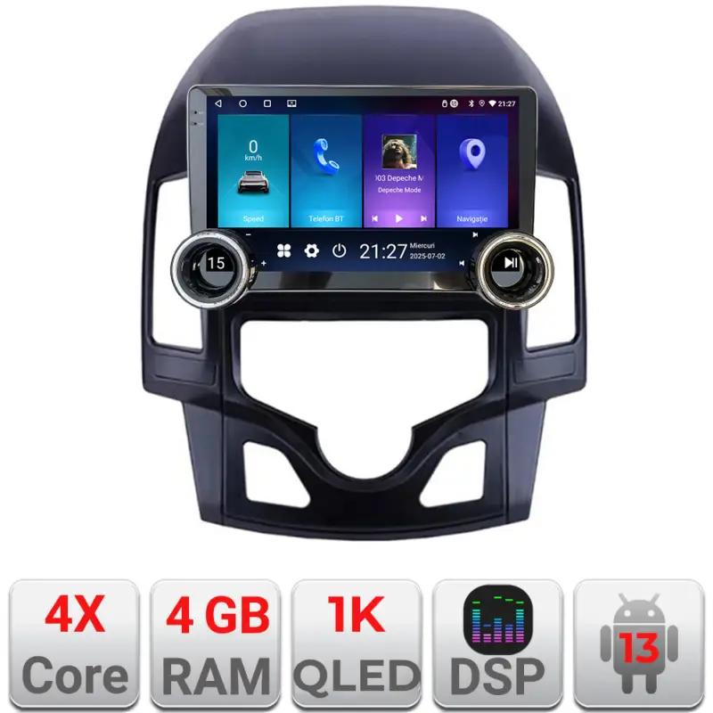 Livrare gratuită Navigatie Hyundai i30 2009-2012 pentru clima automata, 10.5 inch Android 4+64GB