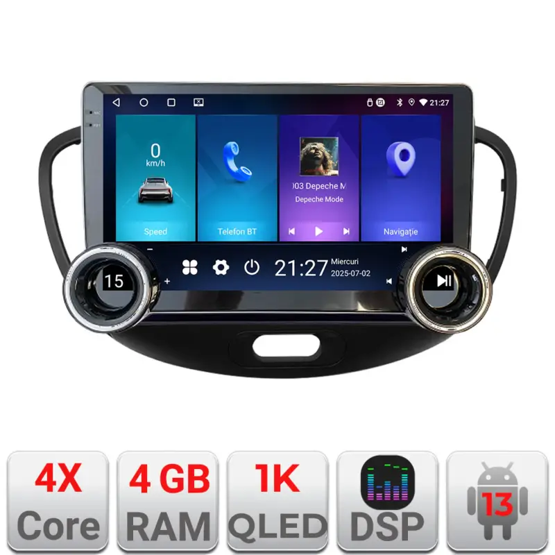 Navigație Android Hyundai i10 2007-2013, 10.5 inch, 4GB+64GB, GPS Cel mai bun preț