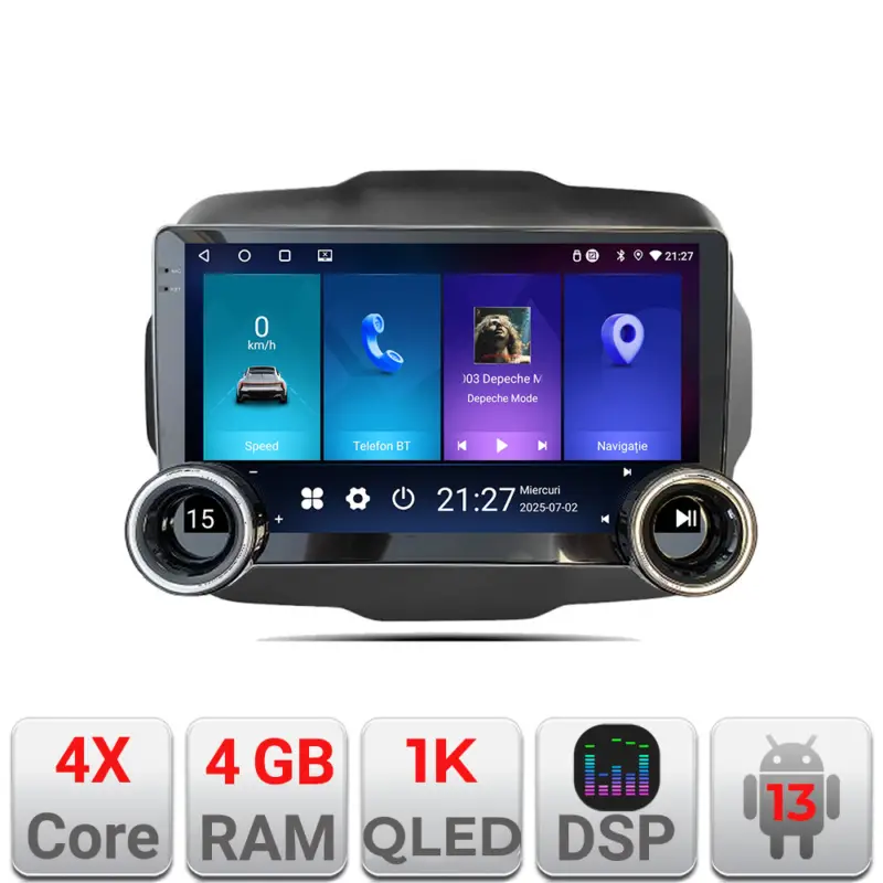 Ofertă limitată Navigație Jeep Renegade 2015-2020 Edotec 10.5 inch Android 13 4GB+64GB