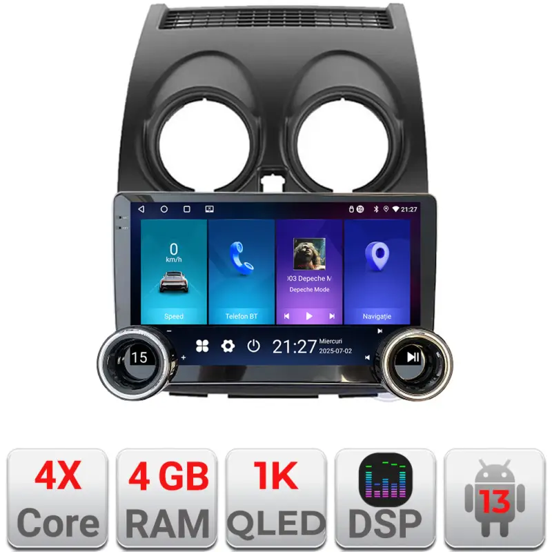 Navigație Nissan Qashqai 2007-2013 Edotec 10.5 inch Android 13 4GB+64GB Preț redus