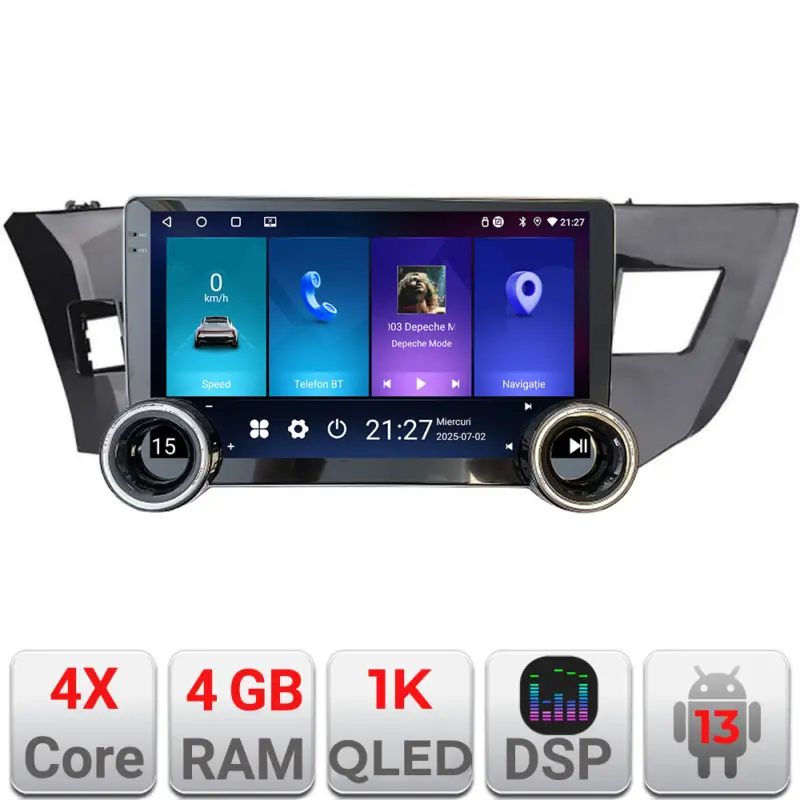 Retur gratuit Navigatie Android Toyota Corolla 2013-2017, 10.5 inch, 4GB RAM, 64GB