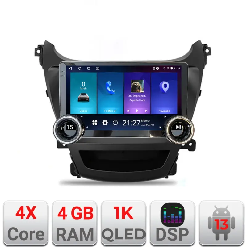 Navigație Android Hyundai Elantra 2013-2015, 10.5 inch, 4GB RAM, 64GB Preț mic
