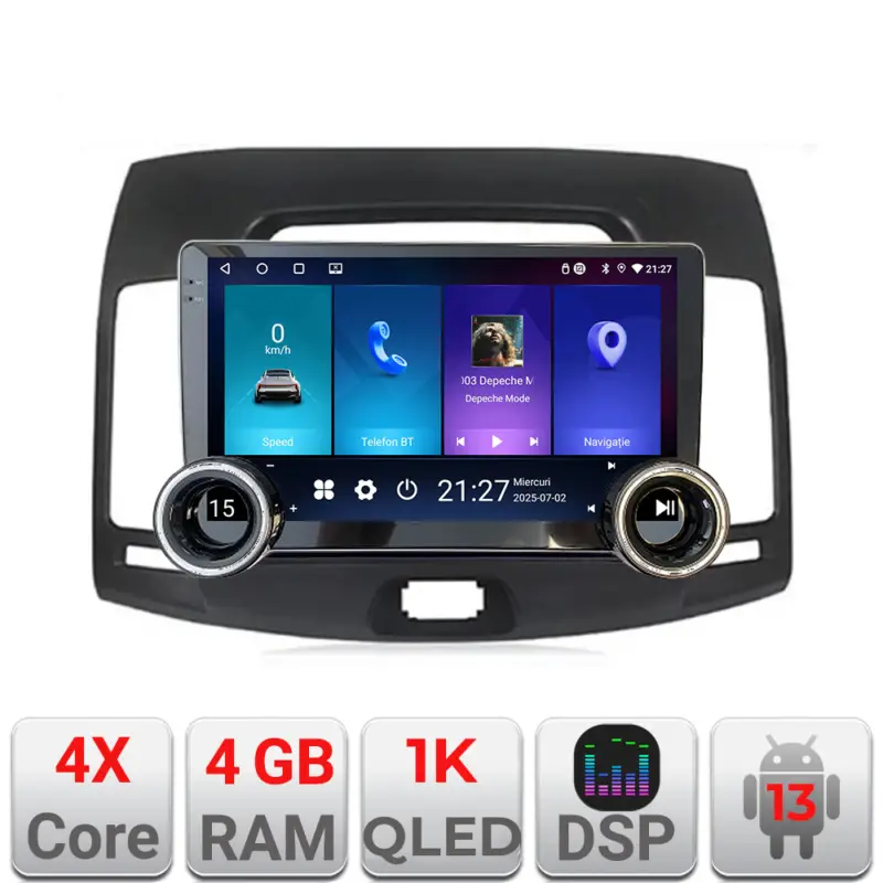 Preț promoțional Navigatie Android Hyundai Elantra 2007-2011, 10.5 inch, 4GB RAM, 64GB